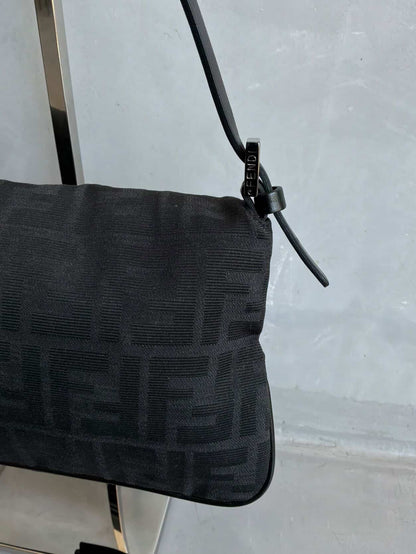 Fendi Black Monogram Baguette Bag