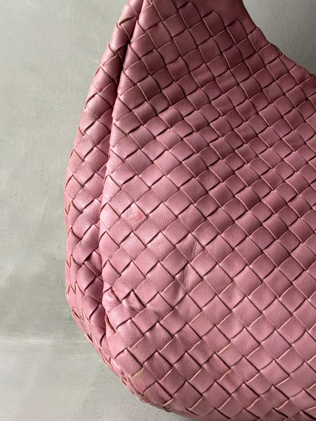 Bottega Veneta Pink Campana Intrecciato Hobo Bag