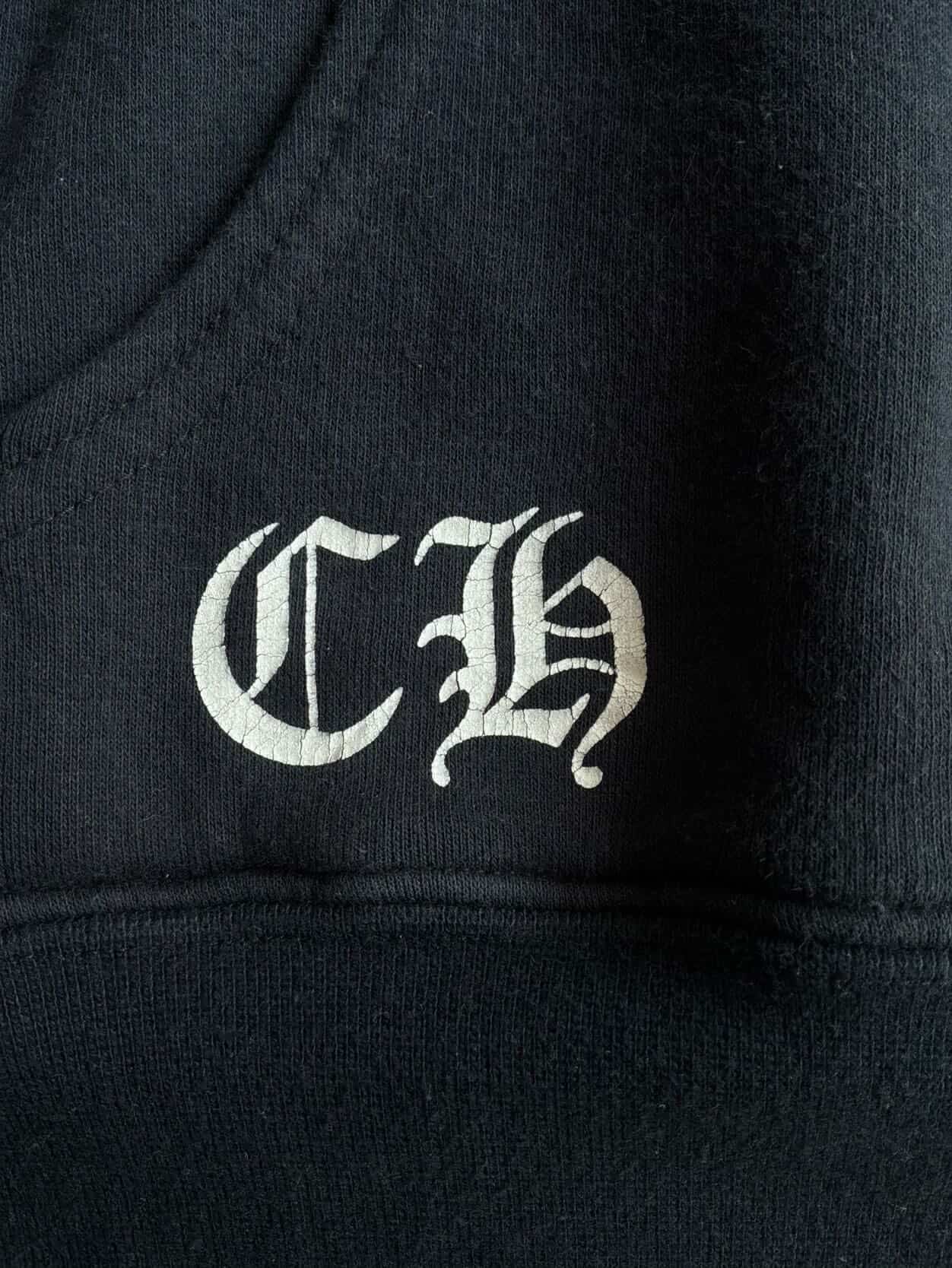 Vintage Chrome Hearts x Big Bang Leather Cross Patch Hoodie