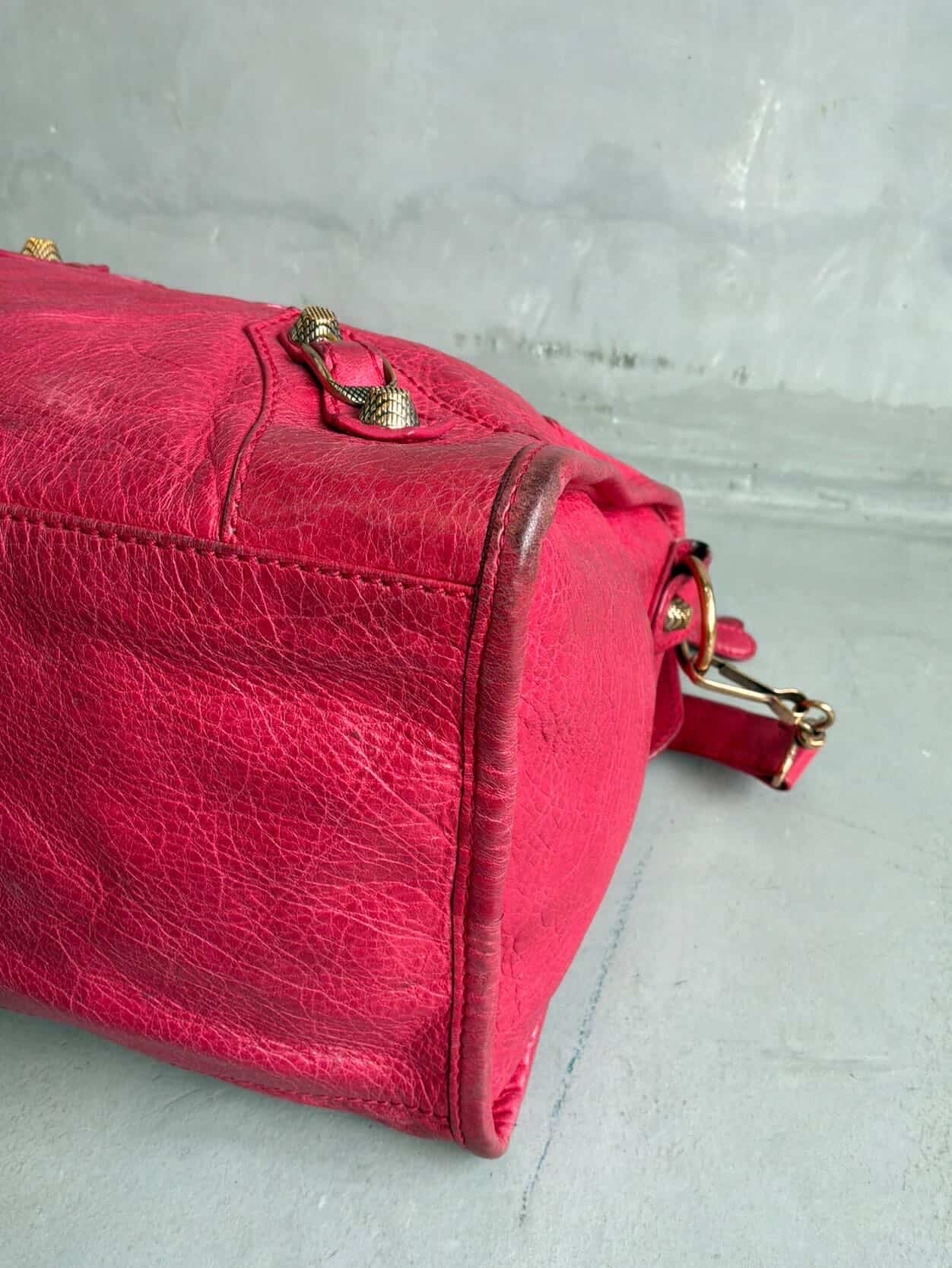 Balenciaga City ‘Part Time’ Red Lambskin Shoulder Bag