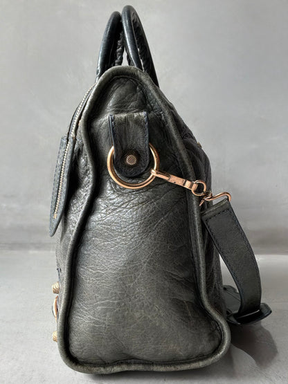 Balenciaga Classic City Gray on Rose Gold Giant 12 Lambskin Bag