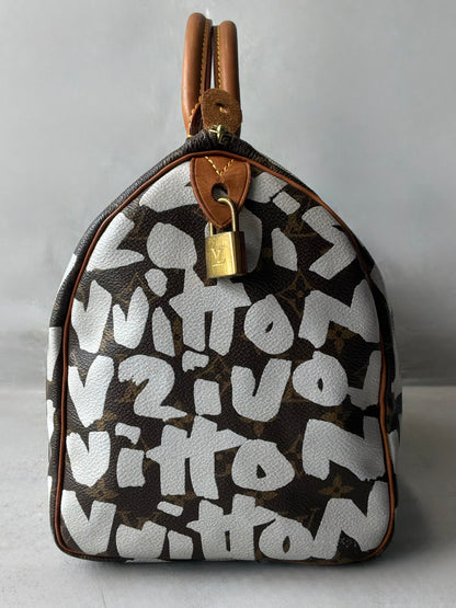Louis Vuitton x Stephen Sprouse White Graffiti Speedy 30 Bag