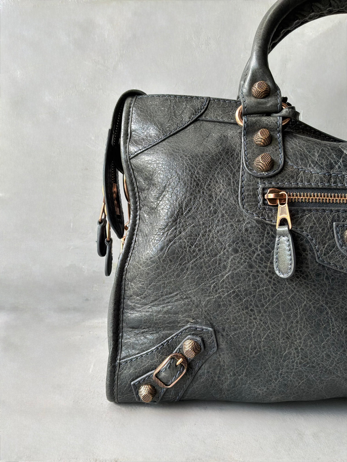Balenciaga Classic City Gray on Bronze Lambskin Bag