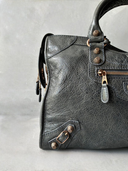 Balenciaga Classic City Gray on Bronze Lambskin Bag