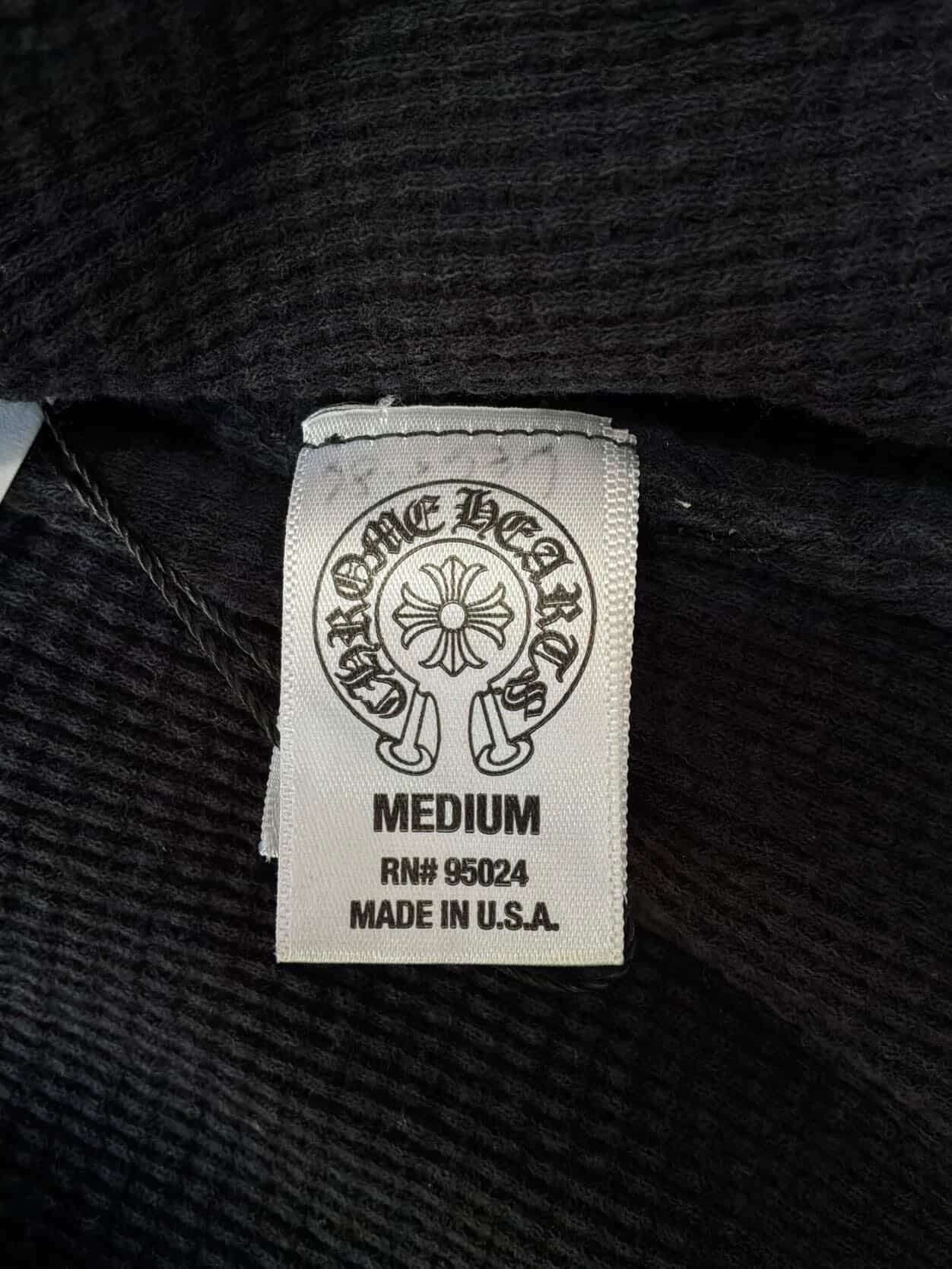 Vintage Chrome Hearts Tonal Cross Thermal Zip Hoodie