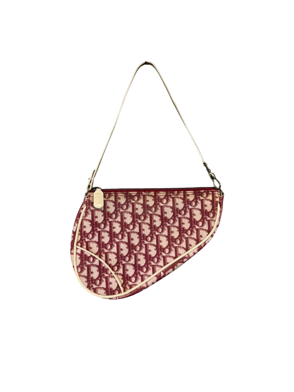 Dior Vintage Oblique Red Saddle Bag