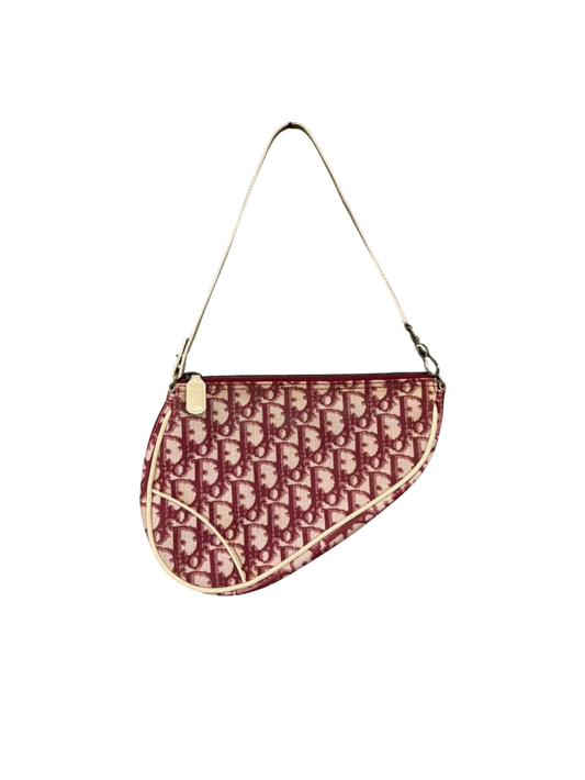 Dior Vintage Oblique Red Saddle Bag