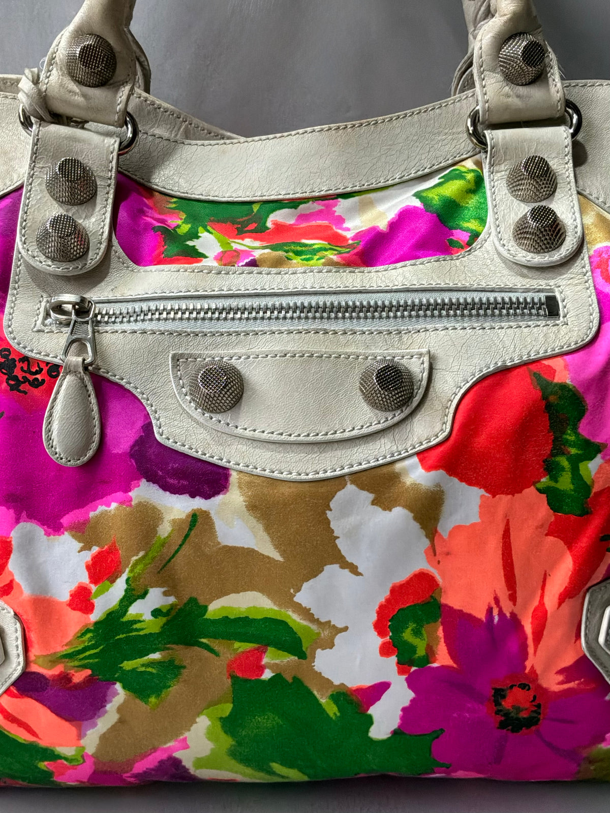Balenciaga Mid Day Floral Giant 21 Lambskin Bag