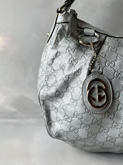 Gucci Monogram Metallic Hobo Bag