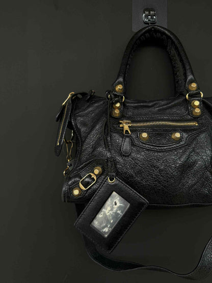 Balenciaga Mini City Black Gold Shoulder Bag