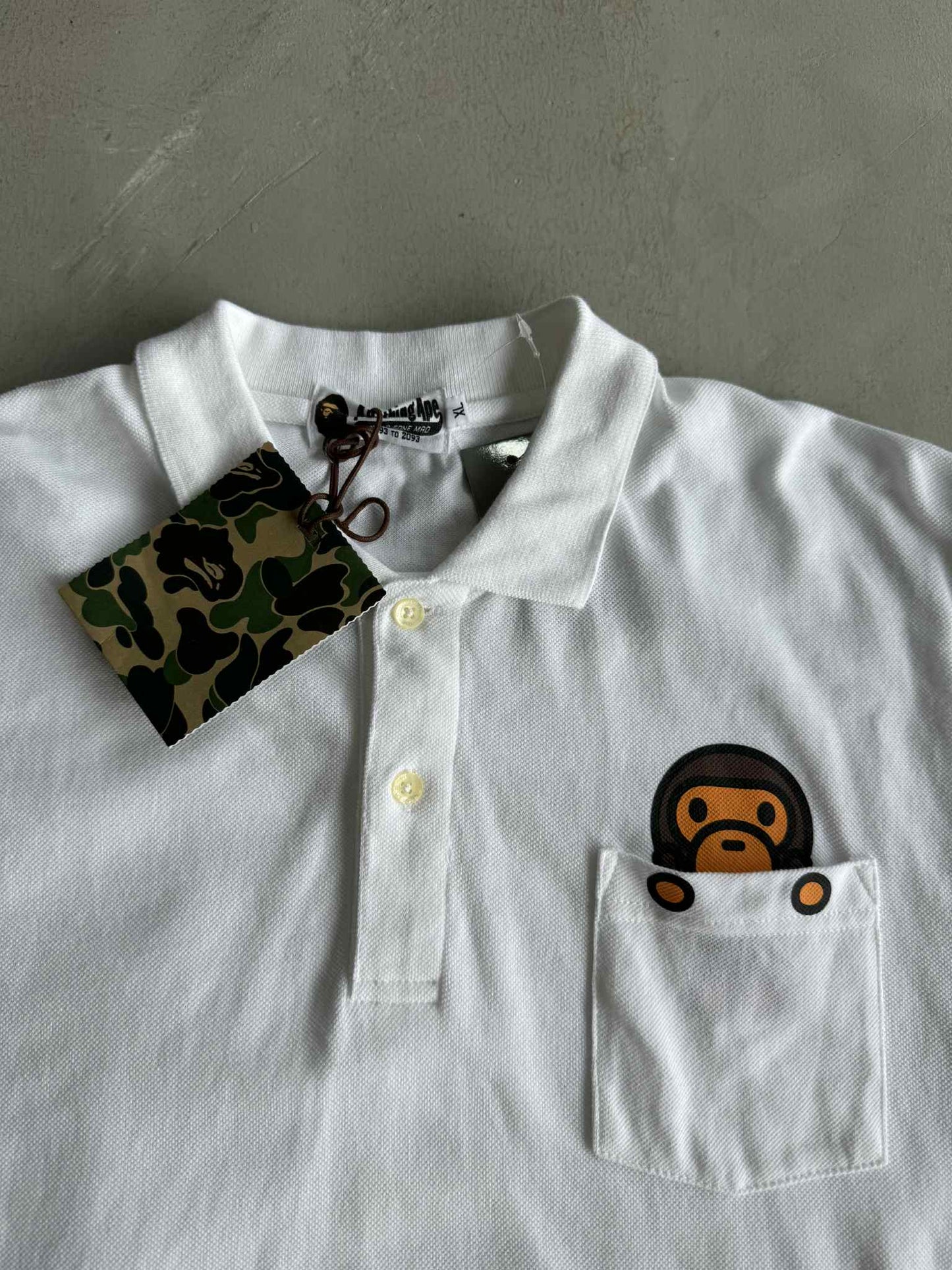 Bape Baby Milo White Polo Shirt