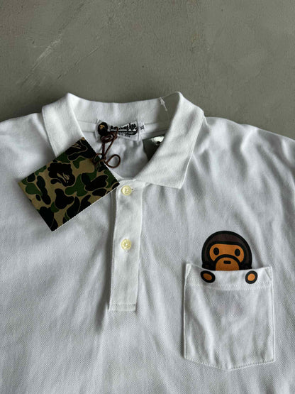 Bape Baby Milo White Polo Shirt