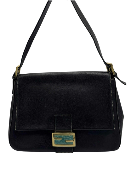 Fendi Black Leather Mama Baguette