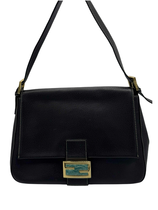Fendi Black Leather Mama Baguette