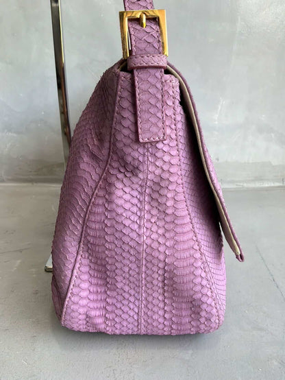 Fendi Python Leather Large Mamma Baguette Bag