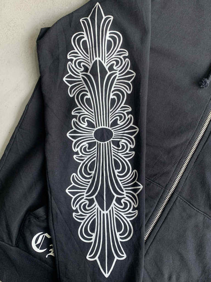 2000’s Chrome Hearts Floral Horseshoe Zip Hoodie