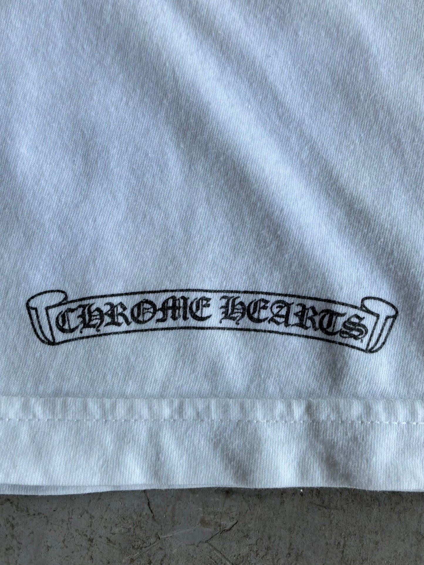 Chrome Hearts Triple Cross Horseshoe White Tee