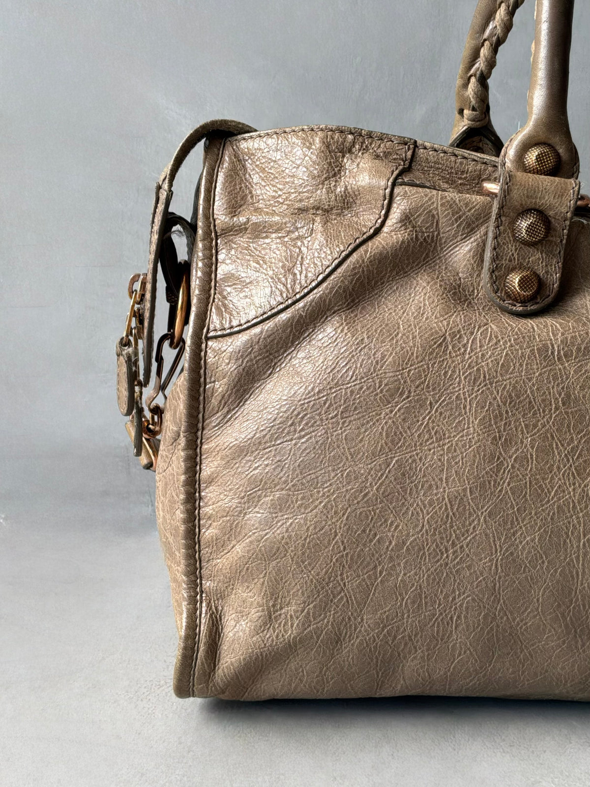 Balenciaga Part Time Taupe on Bronze Giant 12 Lambskin Bag