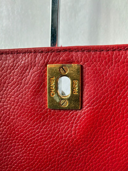 90’s Chanel Kelly Flap Caviar Shoulder Bag