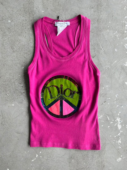 Dior Galliano Era Peace Rhinestones Tanktop