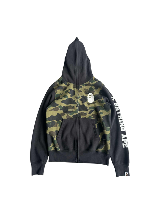 Bape 1st Gen Green Camou Body Full zip Hoodie