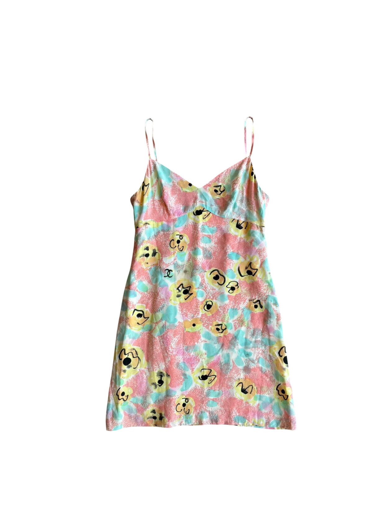 1997 Chanel Abstract Tortoise Silk Dress