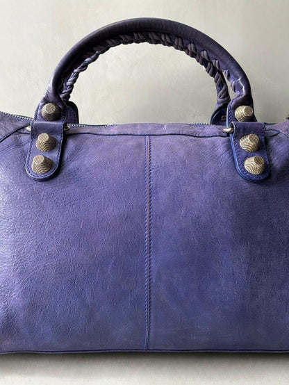 Balenciaga Work Giant 21 Purple Lambskin Bag