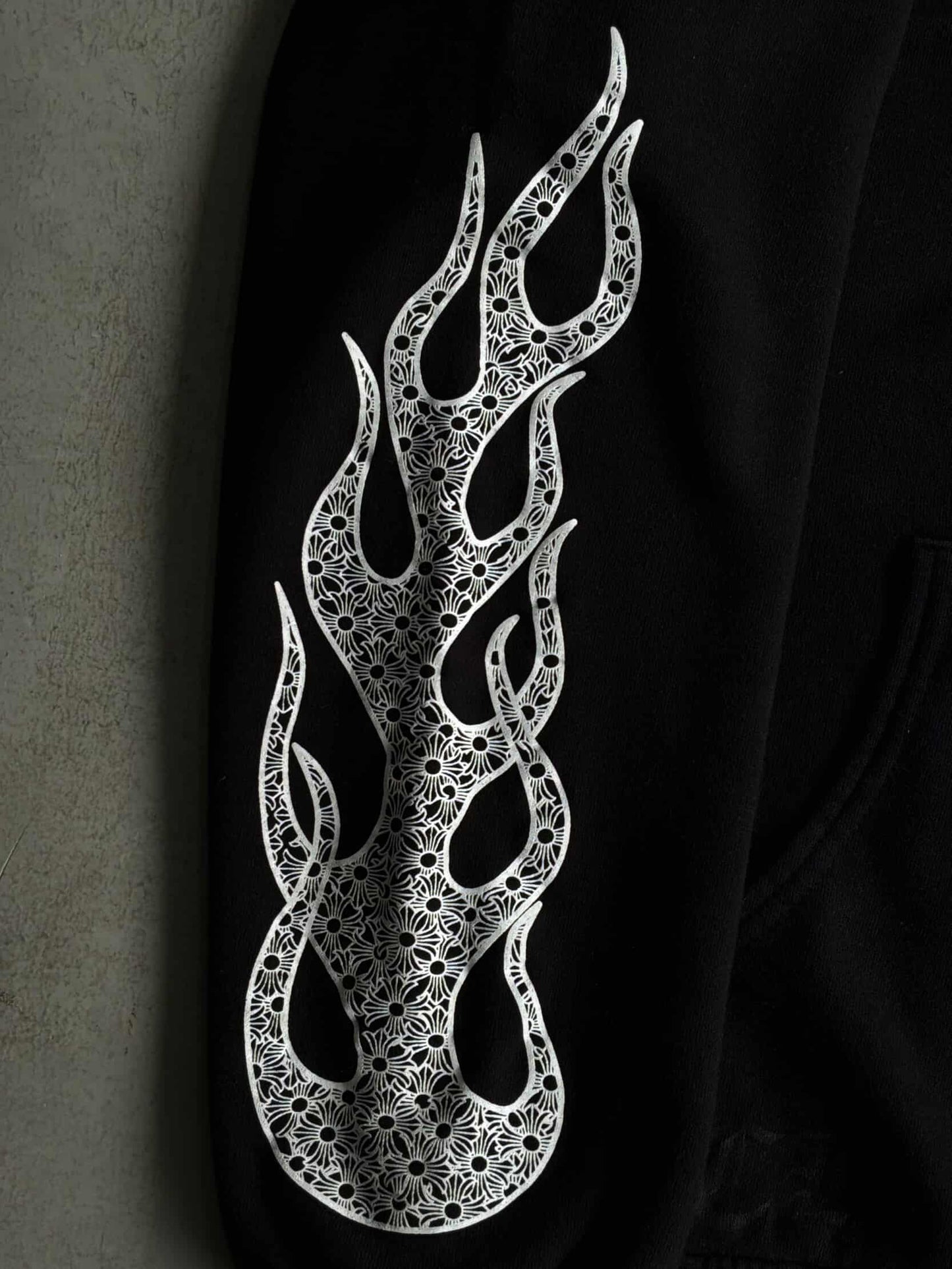 Chrome Hearts Flame Monogram Thermal Zip Hoodie