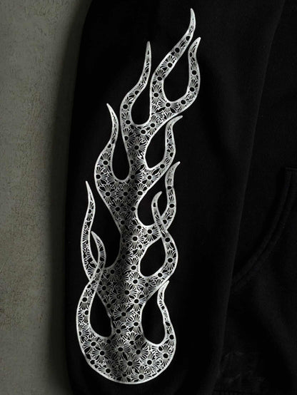 Chrome Hearts Flame Monogram Thermal Zip Hoodie