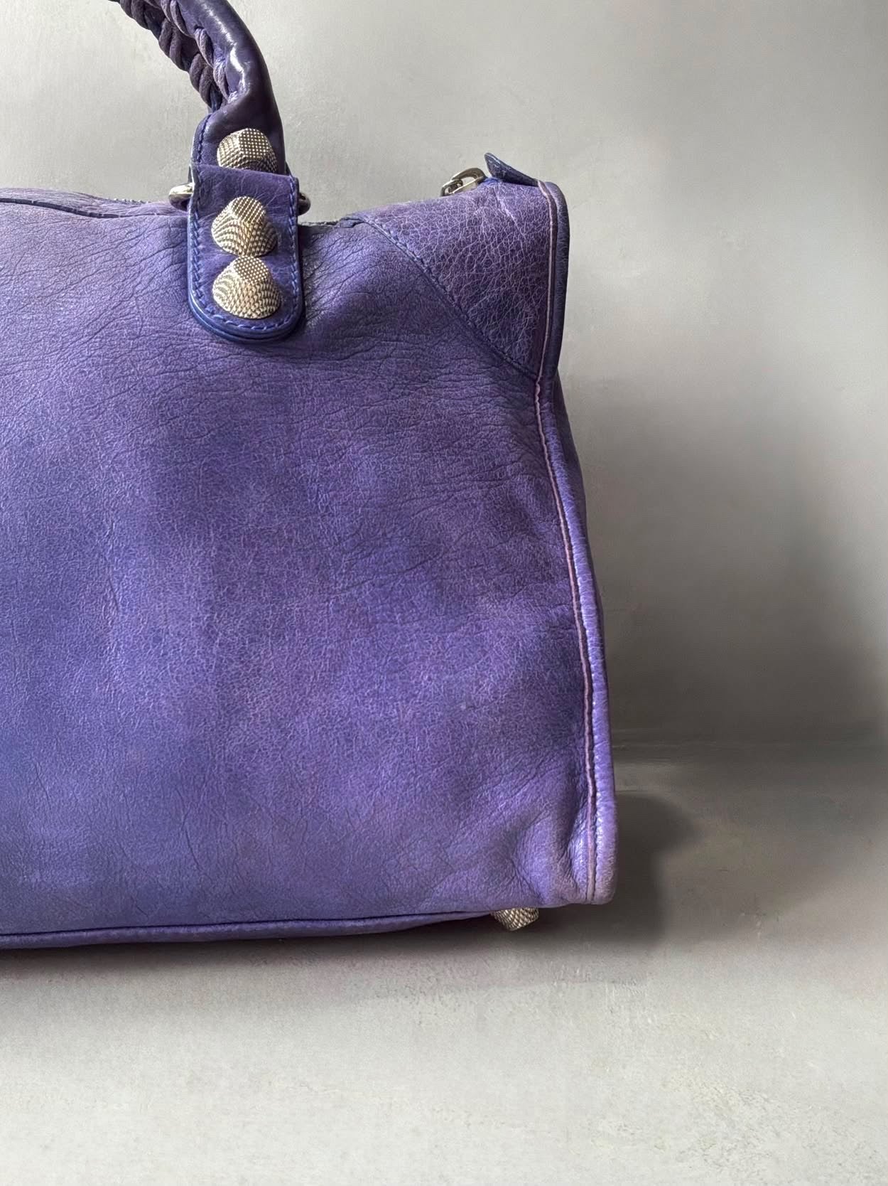 Balenciaga Work Giant 21 Purple Lambskin Bag