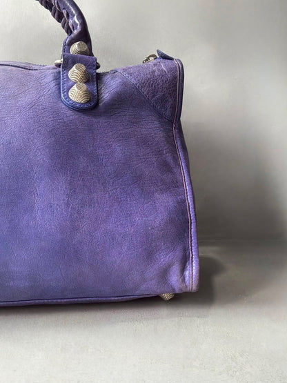 Balenciaga Work Giant 21 Purple Lambskin Bag