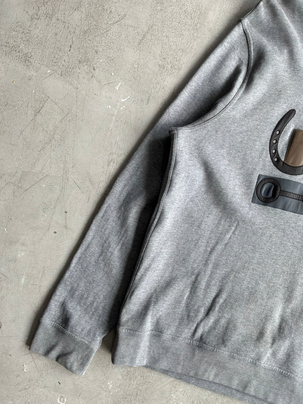 Hermes Leather Patch Pullover Hoodie