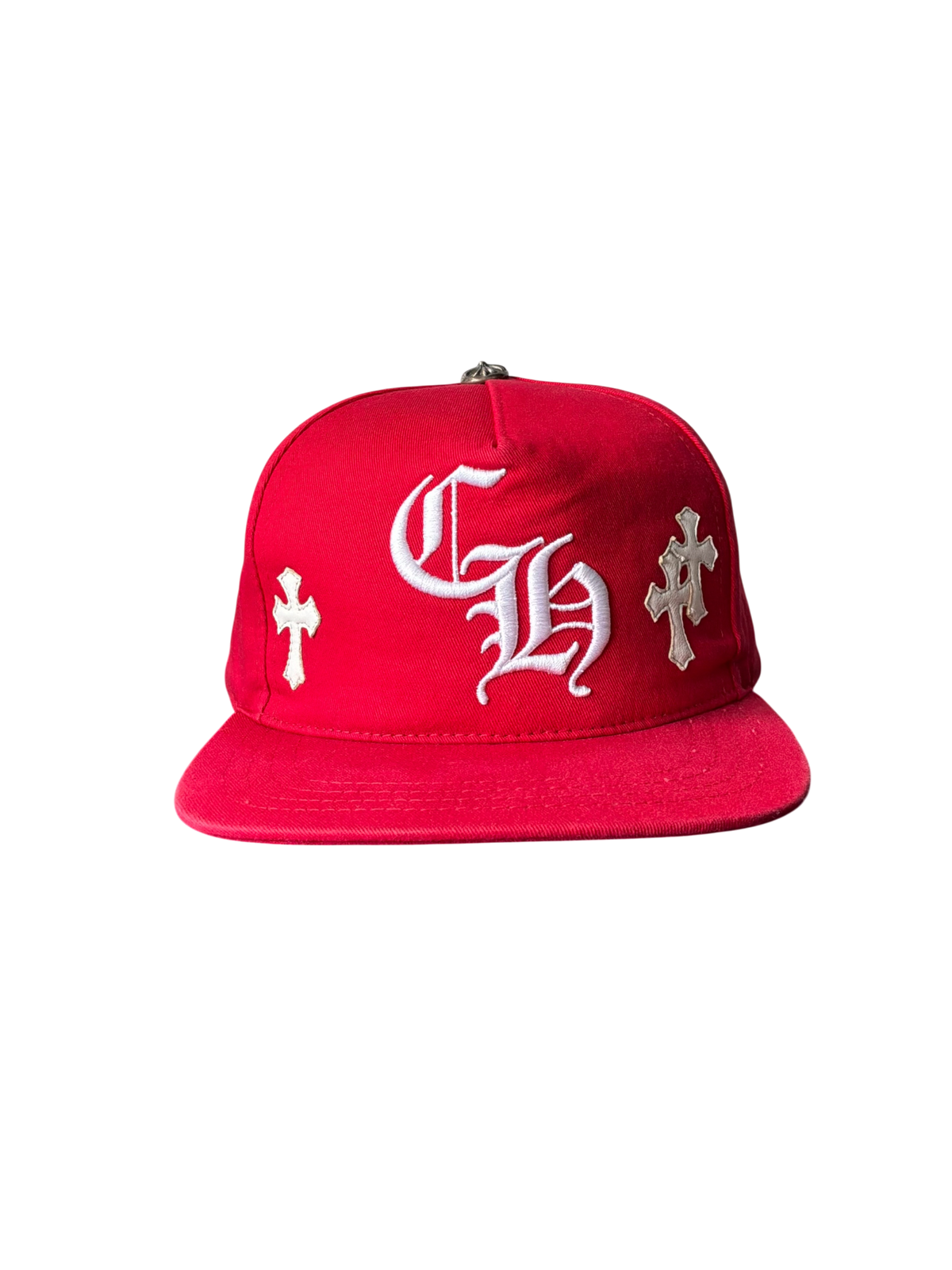 Chrome Hearts Red & White Multipatch Baseball Hat