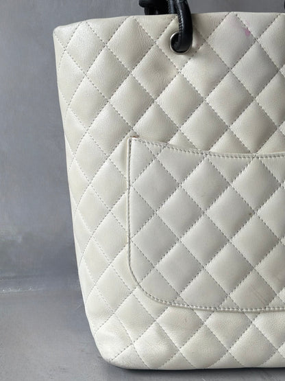 Chanel Cambon Ligne White & Black Small Tote Bag