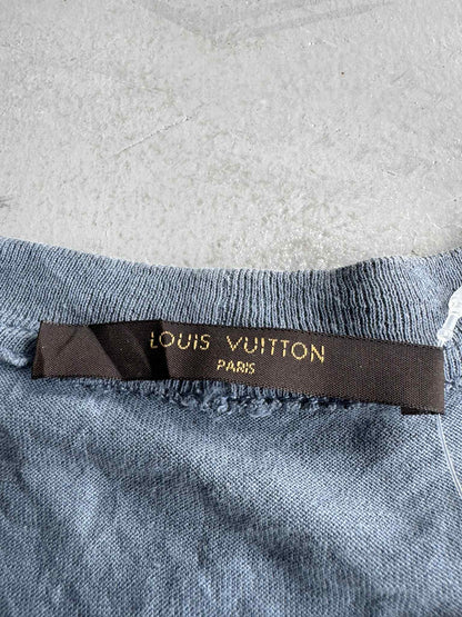 Louis Vuitton Stone Blue Cotton Zulu Statue tee