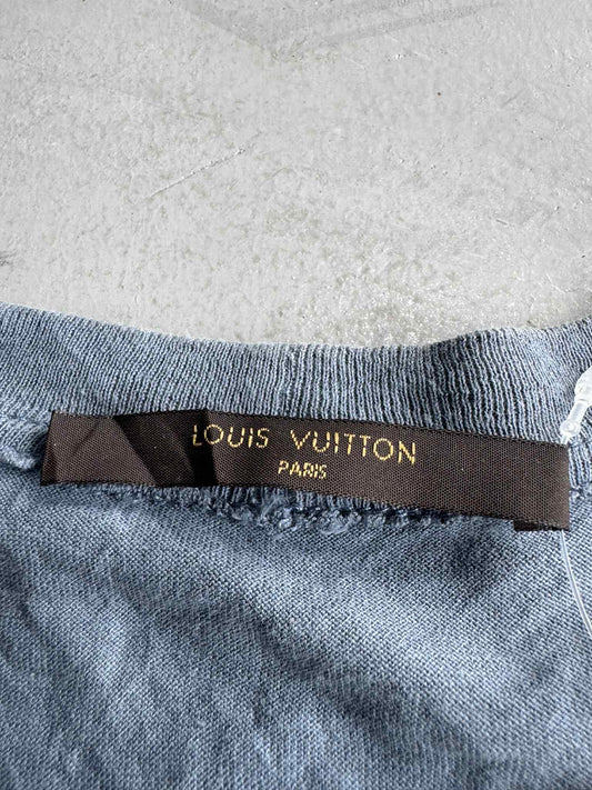 Louis Vuitton Stone Blue Cotton Zulu Statue tee