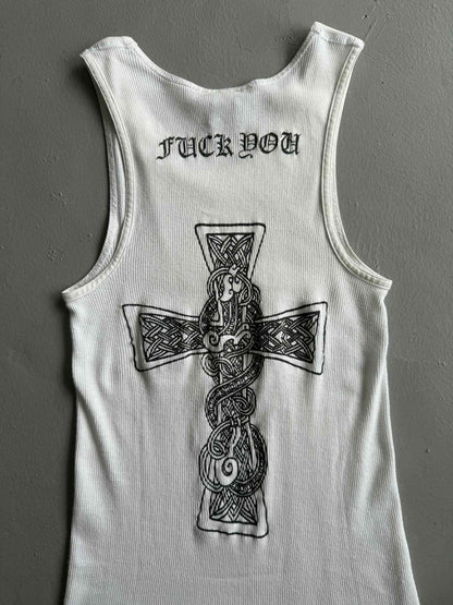 Vintage Chrome Hearts Fuckyou Cross Tank Top