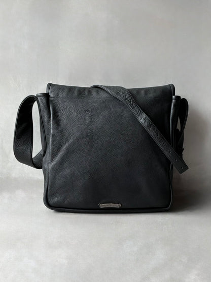 Chrome Hearts Cemetery Cross Patch Mail Leather Bag