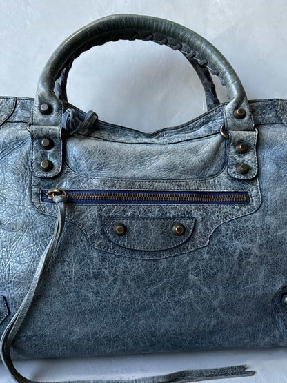Balenciaga Classic City Navy Lambskin Bag