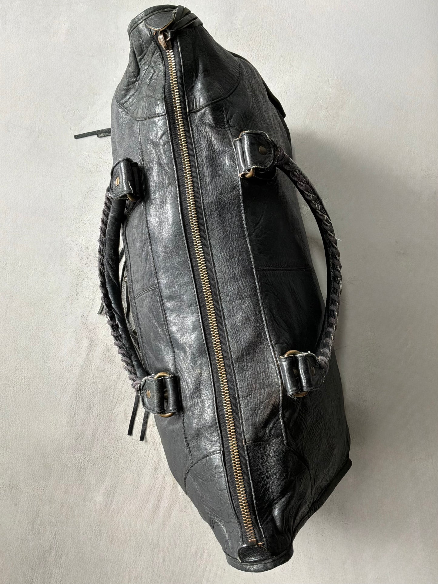 Balenciaga Work Black on Brass Lambskin Bag