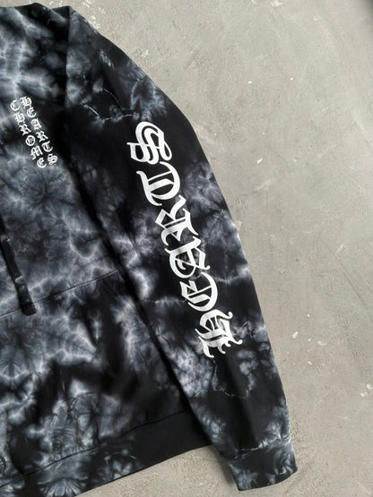 Chrome Hearts Horseshoe Script Tie Dye Pull Over Hoodie