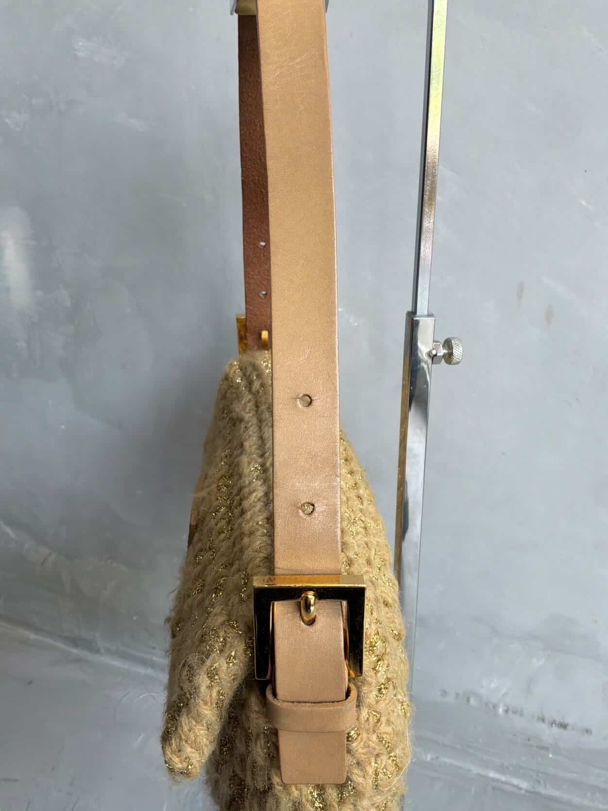 Fendi Woven Crochette Baguette Bag