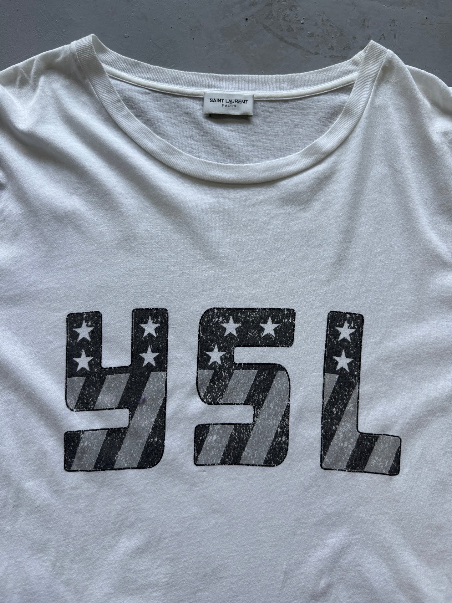 Saint Laurent Paris ‘YSL’ Flag Tee