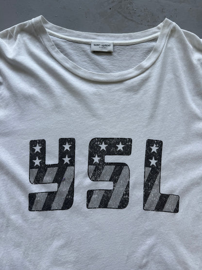Saint Laurent Paris ‘YSL’ Flag Tee