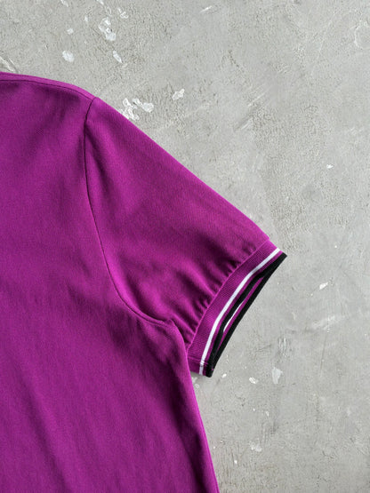 Prada Black Tab Chest Logo Purple Polo Shirt
