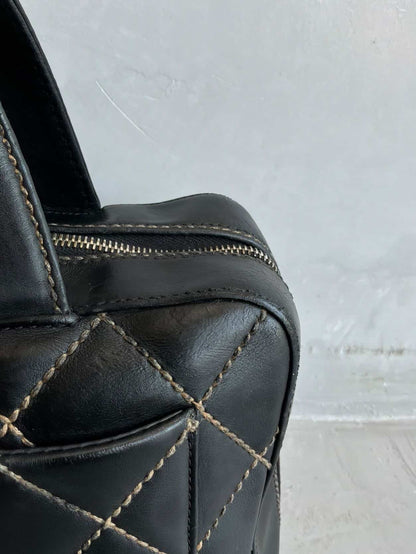 2002 Chanel Quilted Lambskin Boston Bag