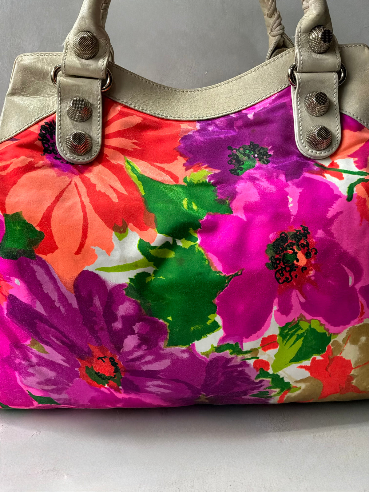Balenciaga Mid Day Floral Giant 21 Lambskin Bag