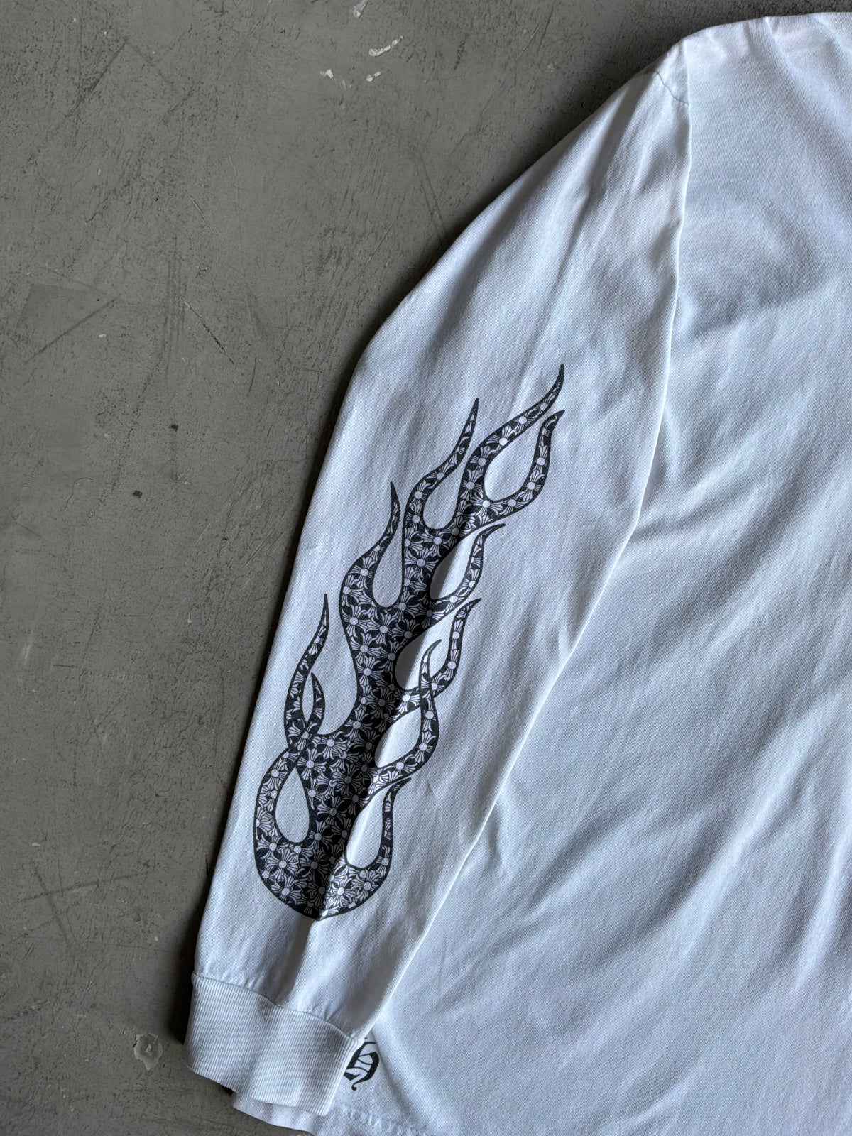 90s Chrome Hearts Flame Sleeves Spine Cross Longsleeves
