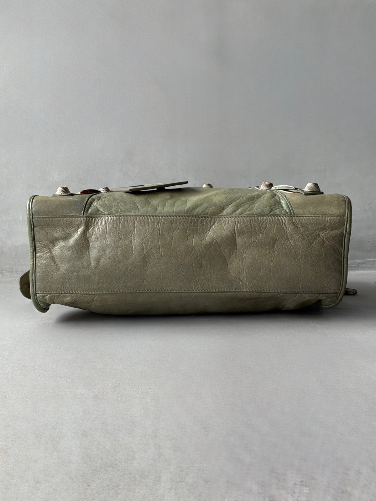 Balenciaga Classic City Pistachio on Silver Giant 21 Lambskin Bag