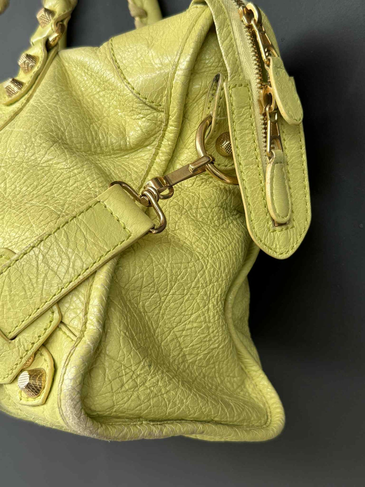Balenciaga City Giant 12 Lime Gold Classic Bag